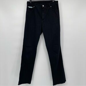 Alexa Chung Black Denim Jeans Raw Hem Straight Leg Size 27
100% cotton